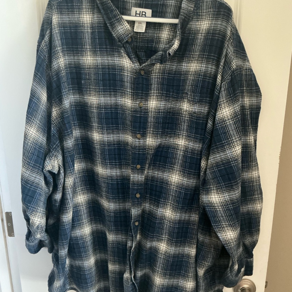 Harbor Bay Blue Plaid Flannel Shirtrt